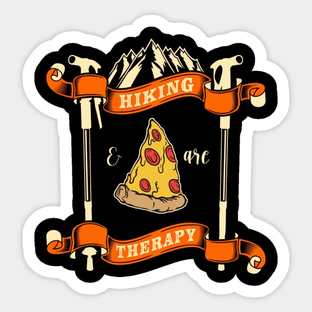 Hiking And Pizza Are Therapy Sticker by Dogefellas